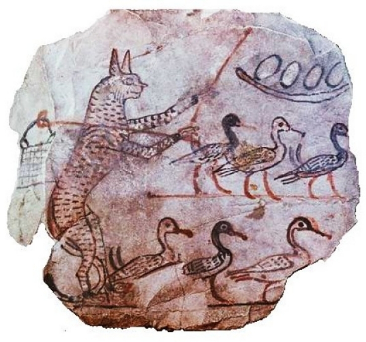 Cats are smart - seen here herding geese in Ancient Egypt